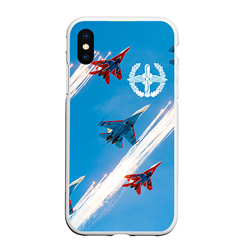 Чехол iPhone XS Max матовый Самолеты ВВС / 3D-Белый – фото 1