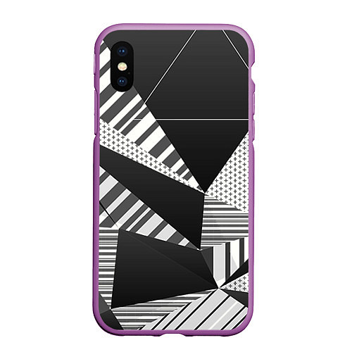 Чехол iPhone XS Max матовый Геометрия / 3D-Фиолетовый – фото 1