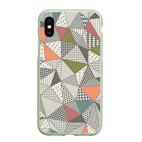 Чехол iPhone XS Max матовый Геометрия / 3D-Салатовый – фото 1