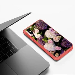 Чехол iPhone XS Max матовый Весенние цветы, цвет: 3D-красный — фото 2