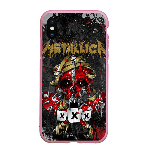 Чехол iPhone XS Max матовый Metallica XXX / 3D-Розовый – фото 1