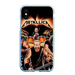 Чехол iPhone XS Max матовый Metallica Band, цвет: 3D-голубой