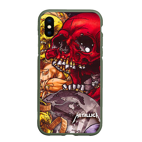 Чехол iPhone XS Max матовый Metallica Rage / 3D-Темно-зеленый – фото 1