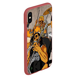 Чехол iPhone XS Max матовый Metallica: Guitar Hero, цвет: 3D-красный — фото 2