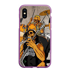 Чехол iPhone XS Max матовый Metallica: Guitar Hero, цвет: 3D-фиолетовый