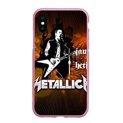 Чехол iPhone XS Max матовый Metallica: James Hetfield, цвет: 3D-розовый