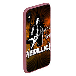 Чехол iPhone XS Max матовый Metallica: James Hetfield, цвет: 3D-малиновый — фото 2