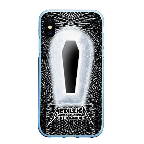 Чехол iPhone XS Max матовый Metallica: Death Magnetic / 3D-Голубой – фото 1