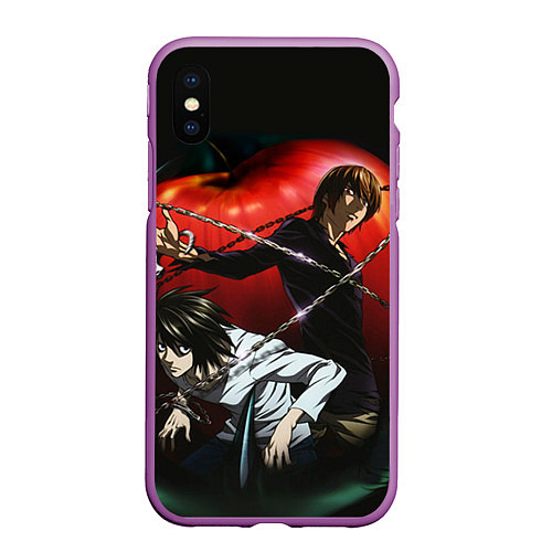 Чехол iPhone XS Max матовый Тетрадь смерти / 3D-Фиолетовый – фото 1