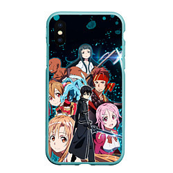 Чехол iPhone XS Max матовый Sword Art Online, цвет: 3D-мятный