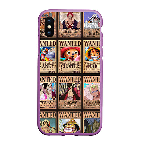 Чехол iPhone XS Max матовый One Piece / 3D-Фиолетовый – фото 1