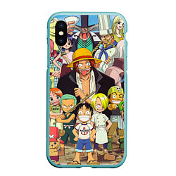 Чехол iPhone XS Max матовый One Piece, цвет: 3D-мятный