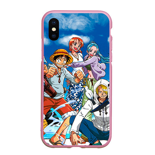 Чехол iPhone XS Max матовый One Piece / 3D-Розовый – фото 1