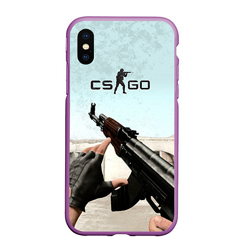 Чехол iPhone XS Max матовый Counter-Strike: De Dust / 3D-Фиолетовый – фото 1