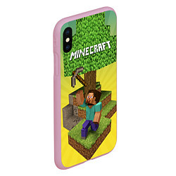 Чехол iPhone XS Max матовый Minecraft Tree, цвет: 3D-розовый — фото 2