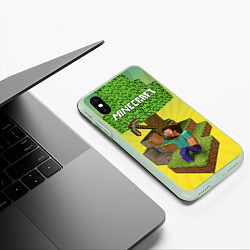 Чехол iPhone XS Max матовый Minecraft Tree, цвет: 3D-салатовый — фото 2