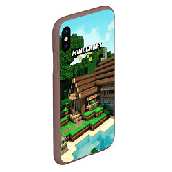 Чехол iPhone XS Max матовый Minecraft House, цвет: 3D-коричневый — фото 2