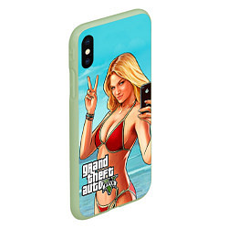 Чехол iPhone XS Max матовый GTA 5: Selfie Girl, цвет: 3D-салатовый — фото 2