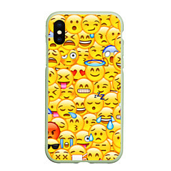 Чехол iPhone XS Max матовый Emoji, цвет: 3D-салатовый