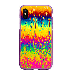 Чехол iPhone XS Max матовый Tie dye, цвет: 3D-фиолетовый