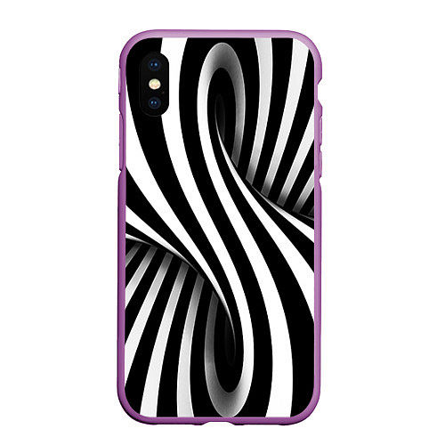 Чехол iPhone XS Max матовый Оптические иллюзии / 3D-Фиолетовый – фото 1