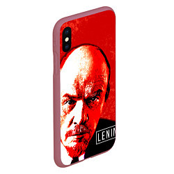 Чехол iPhone XS Max матовый Red Lenin, цвет: 3D-малиновый — фото 2