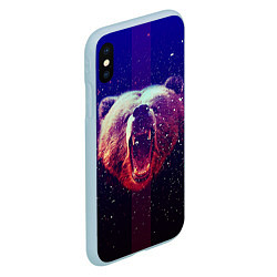 Чехол iPhone XS Max матовый Roar Bear, цвет: 3D-голубой — фото 2