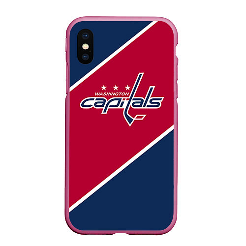 Чехол iPhone XS Max матовый Washington capitals / 3D-Малиновый – фото 1