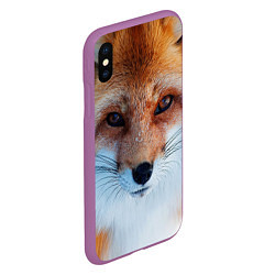 Чехол iPhone XS Max матовый Взгляд лисы, цвет: 3D-фиолетовый — фото 2