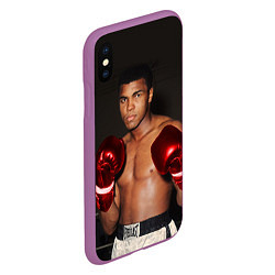 Чехол iPhone XS Max матовый Мухаммед Али, цвет: 3D-фиолетовый — фото 2