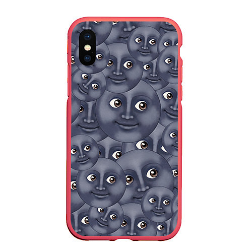 Чехол iPhone XS Max матовый Эмодзи / 3D-Красный – фото 1