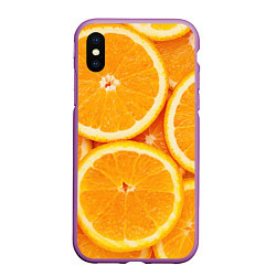 Чехол iPhone XS Max матовый Апельсин, цвет: 3D-фиолетовый