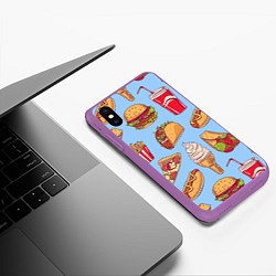 Чехол iPhone XS Max матовый Еда, цвет: 3D-фиолетовый — фото 2