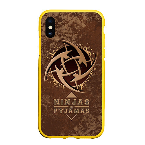 Чехол iPhone XS Max матовый Ninjas In Pyjamas / 3D-Желтый – фото 1