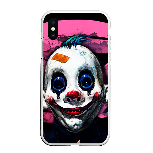 Чехол iPhone XS Max матовый Клоун / 3D-Белый – фото 1