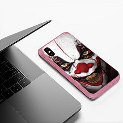 Чехол iPhone XS Max матовый Зомби клоун, цвет: 3D-малиновый — фото 2