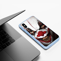 Чехол iPhone XS Max матовый Зомби клоун, цвет: 3D-голубой — фото 2