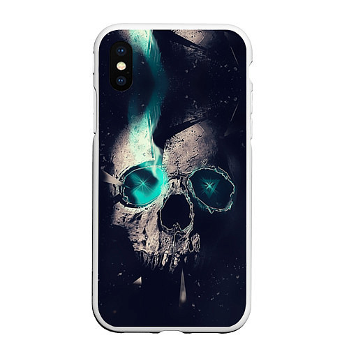 Чехол iPhone XS Max матовый Skull eyes / 3D-Белый – фото 1