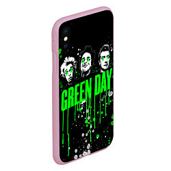 Чехол iPhone XS Max матовый Green Day: Acid Colour, цвет: 3D-розовый — фото 2