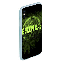 Чехол iPhone XS Max матовый Green Day: Acid Voltage, цвет: 3D-голубой — фото 2