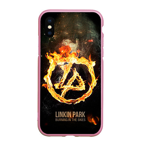 Чехол iPhone XS Max матовый Linkin Park: Burning the skies / 3D-Розовый – фото 1