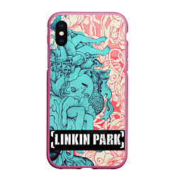 Чехол iPhone XS Max матовый Linkin Park: Sky Girl, цвет: 3D-малиновый