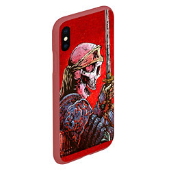 Чехол iPhone XS Max матовый Череп, цвет: 3D-красный — фото 2