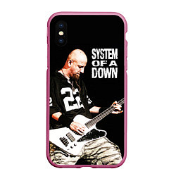 Чехол iPhone XS Max матовый System of a Down, цвет: 3D-малиновый