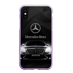 Чехол iPhone XS Max матовый Mercedes, цвет: 3D-сиреневый