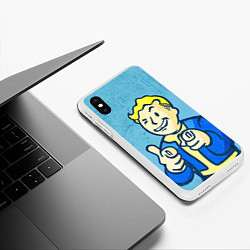 Чехол iPhone XS Max матовый Fallout: It's okey, цвет: 3D-белый — фото 2