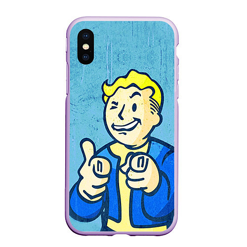 Чехол iPhone XS Max матовый Fallout: It's okey / 3D-Сиреневый – фото 1