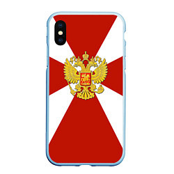 Чехол iPhone XS Max матовый Флаг ВВ, цвет: 3D-голубой