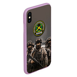Чехол iPhone XS Max матовый Мотострелковые войска - солдаты, цвет: 3D-сиреневый — фото 2