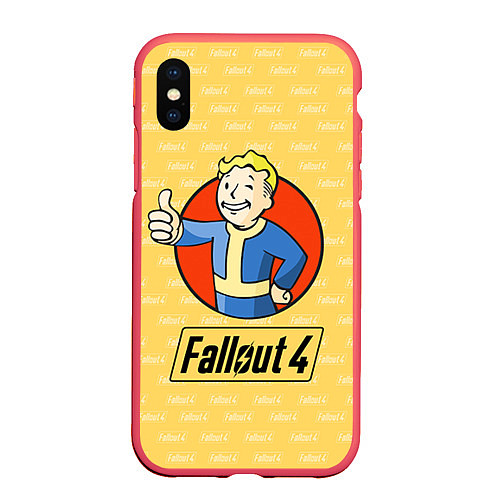 Чехол iPhone XS Max матовый Fallout 4: Pip-Boy / 3D-Красный – фото 1